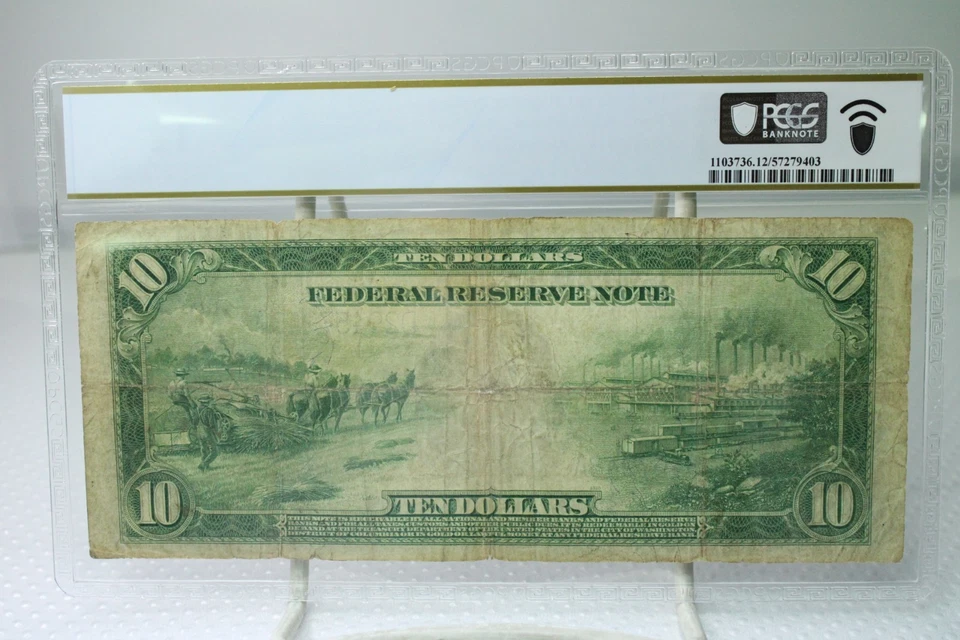1914 $10 Federal Reserve Note Cleveland Fr.919A PCGS 12 No Comment #7948 - Image 2 of 2