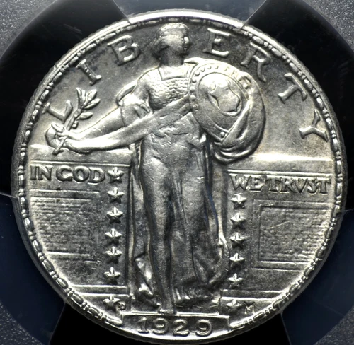1929 D STANDING LIBERTY QUARTER PCGS AU 55 GLASSY SILVER SATIN LUSTER SMOOTH AND