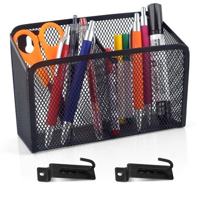 SMAODSGN Wall Hanging Pencil Holder With Slatwall J Hooks Black 