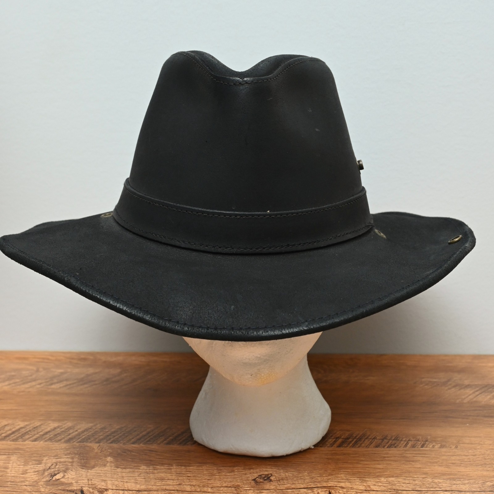 Henschel Hat Co. USA H1H&reg; Large Men's Black Hat Leather Goo