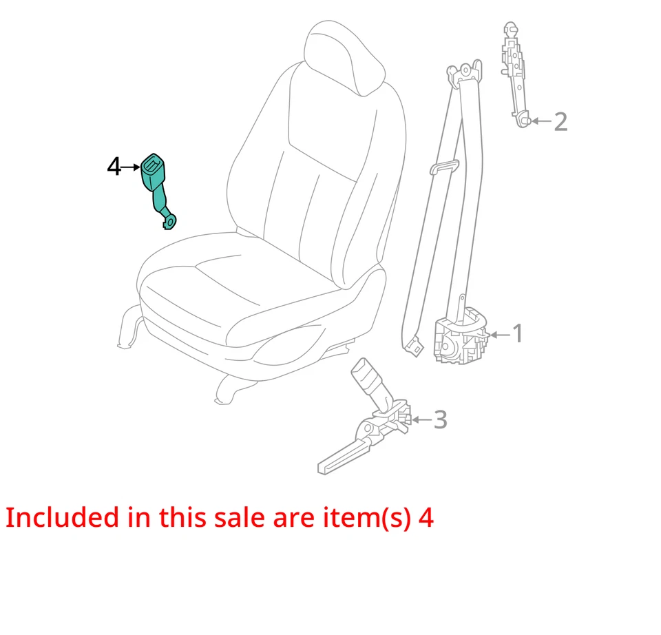 Cinturón de seguridad cubo delantero hebilla conductor se adapta a 14-19 INFINITI Q50 10242387 Foto 4 de 4