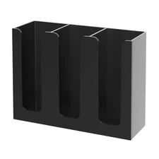 Acrylic Cup and Lid Holder, 3 Compartment, Disposable Coffee Cup Dispenser Cu...