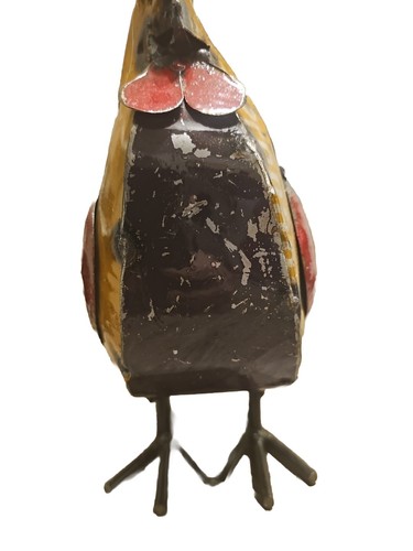 Rustic Repurposed Colorful Scrap Metal Welded Hen Rooster Chicken Statue 8"by10" - Picture 8 of 8