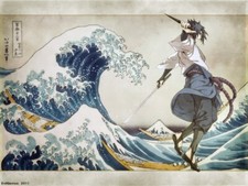 Anime uchiha sasuke the great wave of kanagawa boys CCG Gaming Mat Desk
