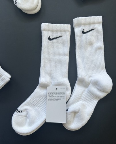 Nike Everyday Crew Cotton White Socks Kids Junior Children Boy Girl Small 2-5 - Picture 2 of 3
