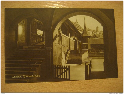 Lucerna Spreuerbrücke Kapellbrücke Bridge - E Wasserturm Post Card Lucerna