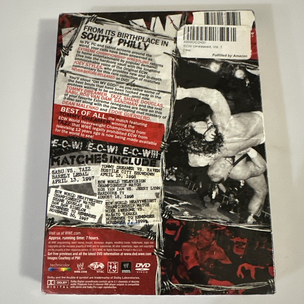 WWE: ECW Unreleased, Vol. 1 (DVD, 2012, 3-Disc Set) for sale