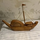 Rare! Vintage Retro Wooden Sailing Ship Boat Coaster Set 1950s/ 60s Fruit Wood