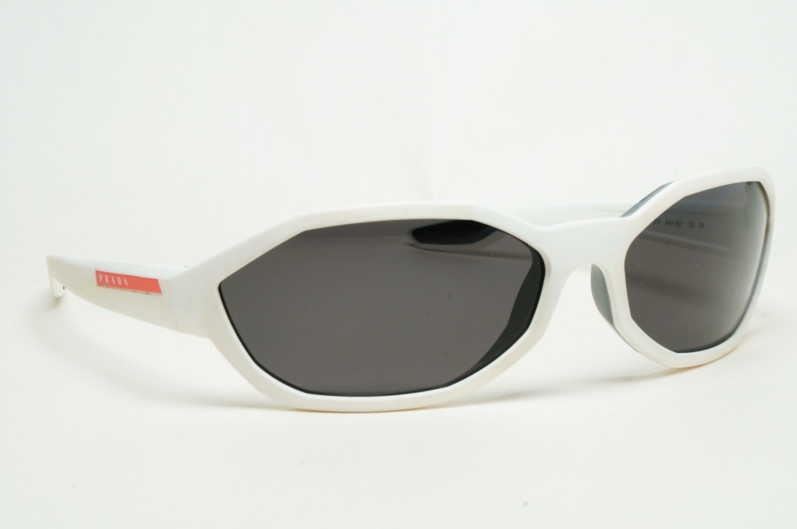 Prada Sunglasses White Black Wrap Angular PS04US … - image 9