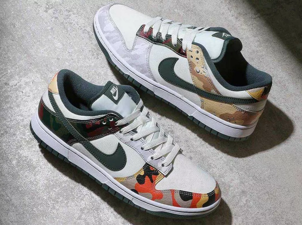 NIKE DUNK LOW SE SAIL MULTI CAMO DH0957-100 Men US 7 - 12 | eBay