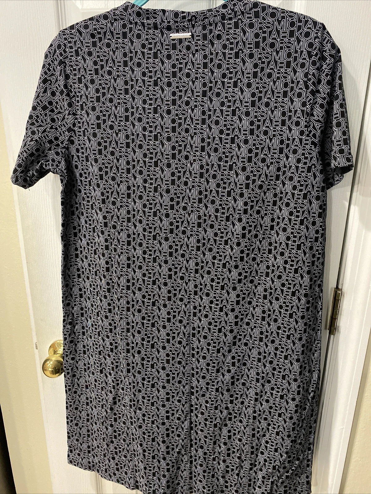 Abito maglietta Michael Michael Kors donna nero bianco logo cotone taglia L