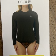 Hurley Women's UPF 50 Black Long Sleeve Rashguard/Swim Top Size Small NWT - 035