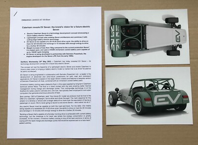 Caterham EV Seven Concept Press Photographs/Release - Battery Electric Seven
