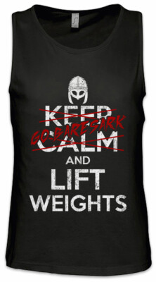 Go Baresark And Lift Weights Herren Tank Top Wikinger Gym Fitness Vikings Bosy