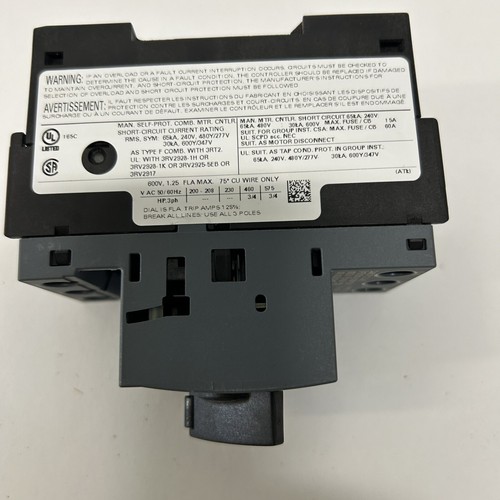 Siemens 3RV2011-OKA10 Protezione circuito motore rotativo da 0,9 A a 1,25 A - Foto 2 di 6