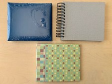 Three Scrapbook/Photo Albums: 2 with Clear Plastic Sleeves, 1 with Manila Pages