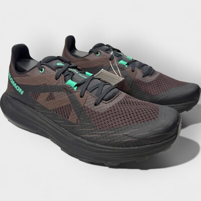 Salomon Ultra Flow Trail Running Shoes Men s 10.5 Black Coffee/Electric Green