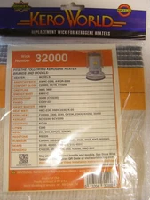 32000 NEW KERO-WORLD KEROSENE HEATER REPLACEMENT WICK 6429450