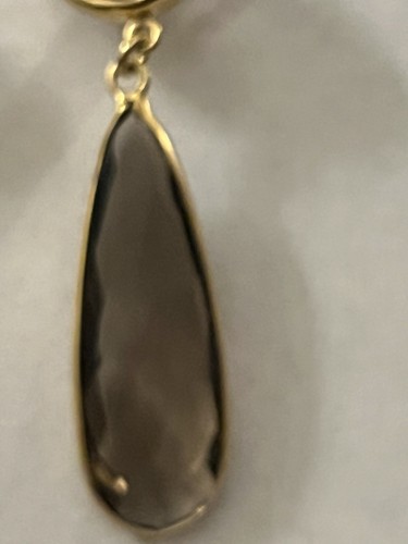 30.00CTW smoky quartz 14k yellow gold over sterling silver earrings JTV NIB - Picture 11 of 13