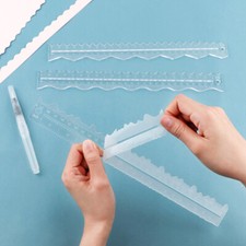 Acrylic Paper Tear Ruler Deckle Edge Ruler For DIY Scrapbooking Paper Card Craft