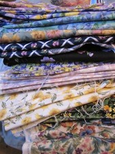 PANSY flowers VIOLETS garden colorful Cotton FABRIC U-Pick 1/2 yd BTHY