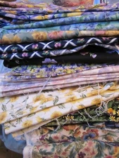 PANSY flowers VIOLETS garden colorful Cotton FABRIC U-Pick 1/2 yd BTHY