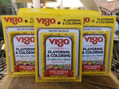3 Vigo True Spanish Flavoring  & Coloring For Yellow Rice And Chicken, 12 Total
