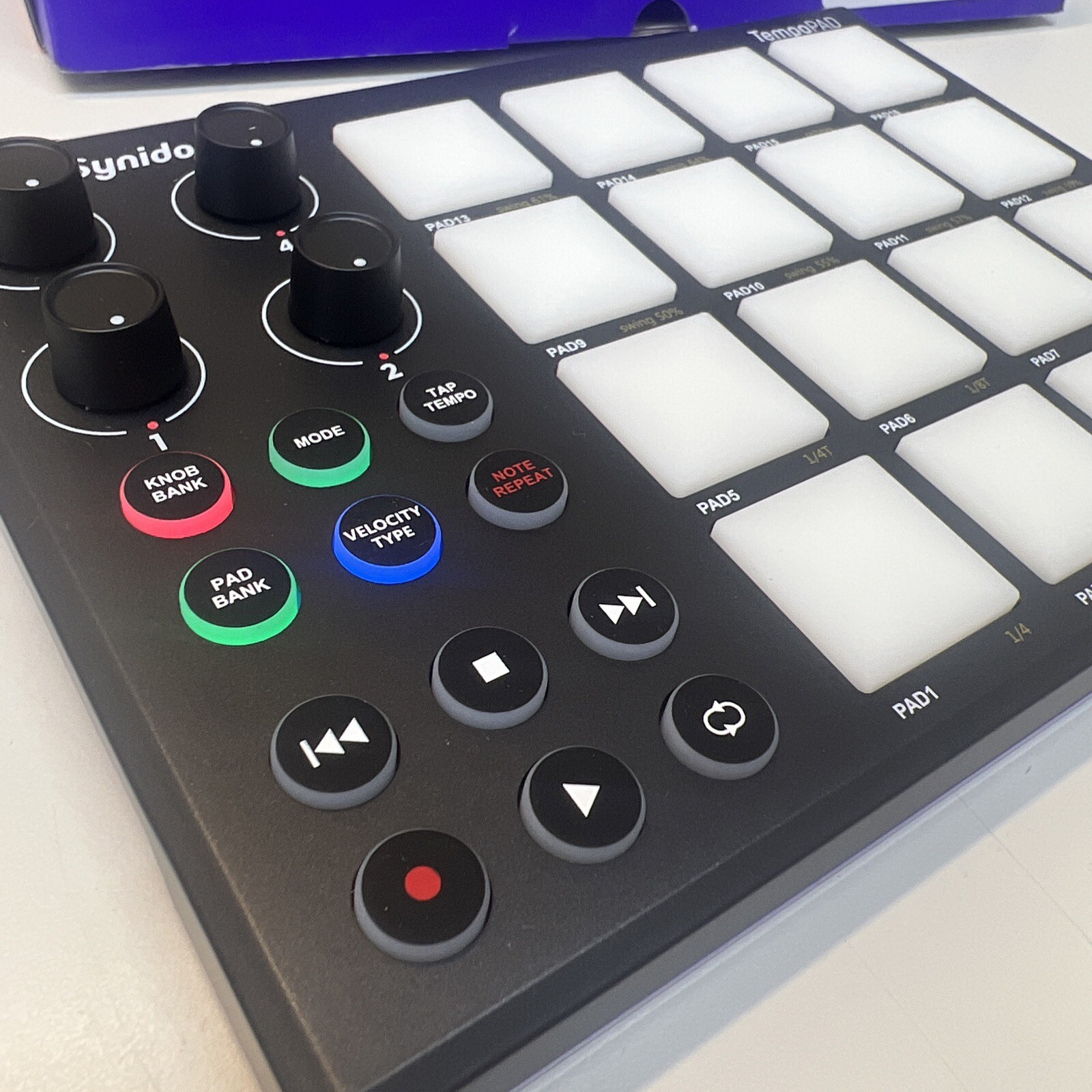  Synido MIDI Pad Beat Maker Machine with 16 RGB Beat Pads with  USB Audio Interface for PC, Music Production, High-Fidelity, Studio Quality  2 Channel XLR Audio Interface Computer Recording : Musical