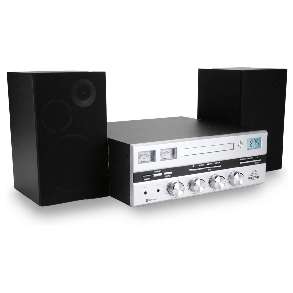 Victor Milwaukee II Desktop Bluetooth CD Stereo System with