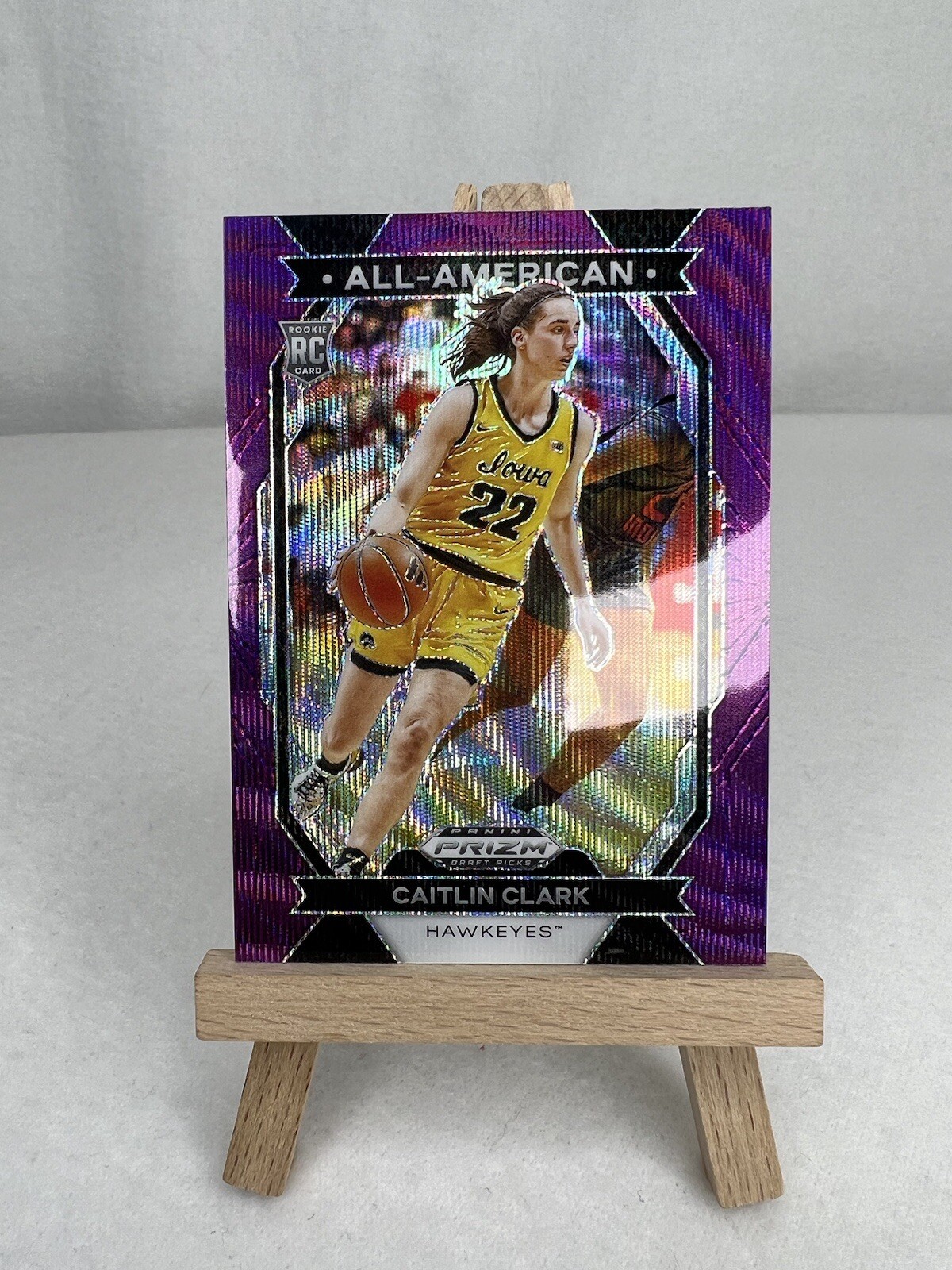 2024-25 Panini Prizm Draft All-American #23 Caitlin Clark RC Purple Wave Prizm