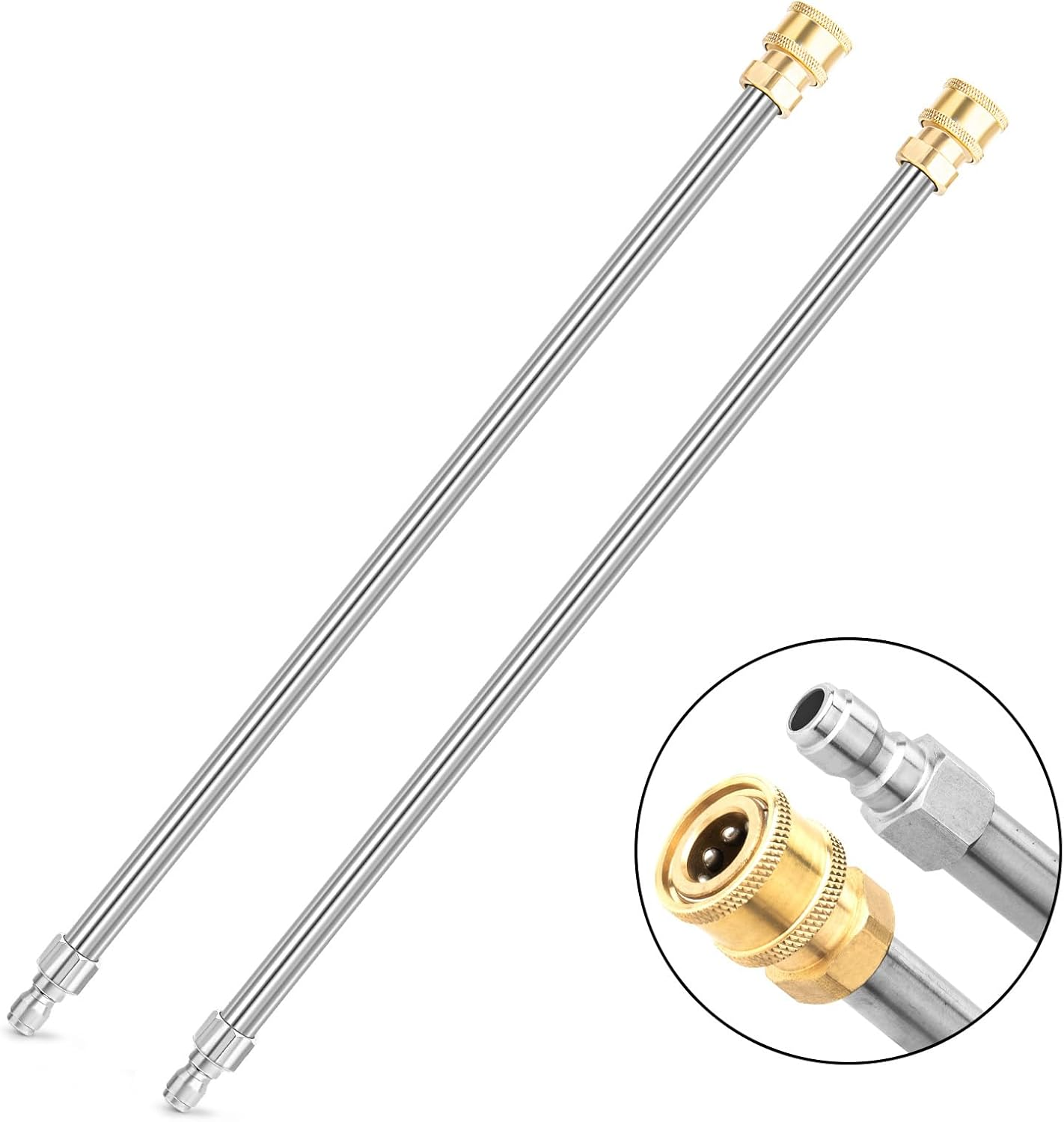 Heavy Duty 17 Inch Stainless Steel Pressure Washer Extension Wand 2 Pack