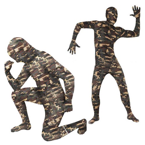 Full Body Camouflage Zentai Suit Camo Bodysuit Halloween Costume XXSXS