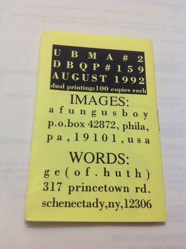 Disease of Carcass Awaiting (underground-style mini-poetry booklet), DBQP, VG  - Picture 2 of 2