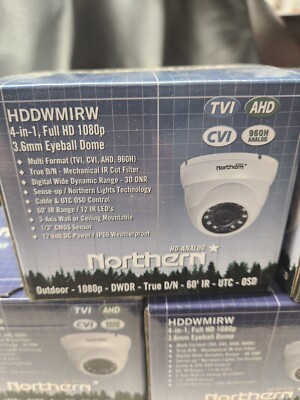 Northern 4 in 1 HD Outdoor 1080P 3.6mm 60' IR Eyeball camera-White-#HDDWMIRW