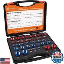 44PCS Nut and Bolt Thread Checker Comprehensive Bolt Size and Thread Gauge To