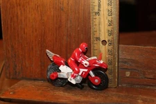 Mini Red Power Ranger on Motorcycle