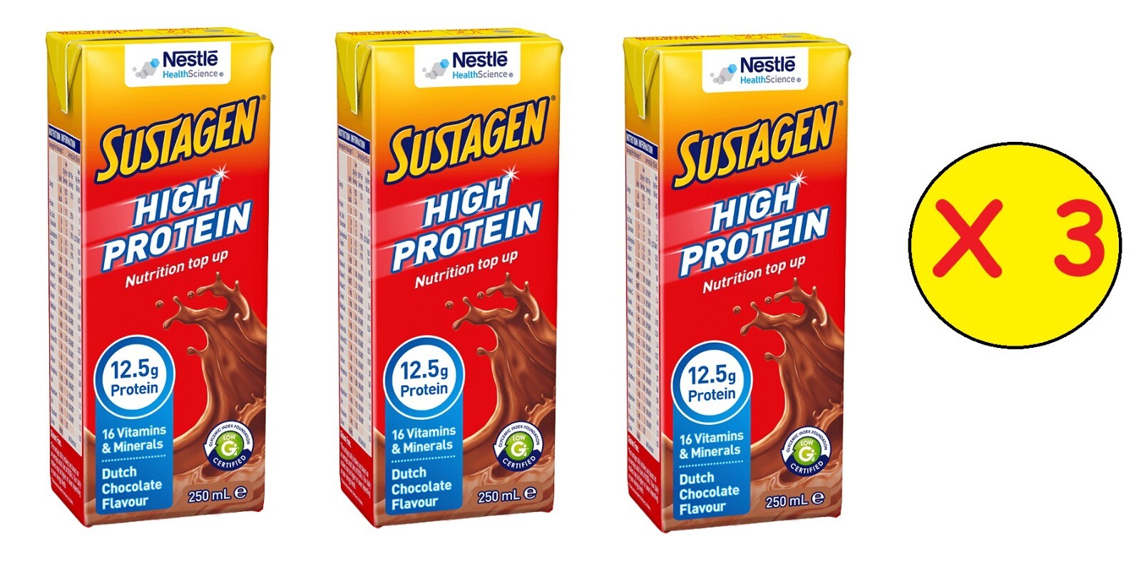 Sustagen Drink High Protein Nutrition Top Up 250mL Dutch Chocolate