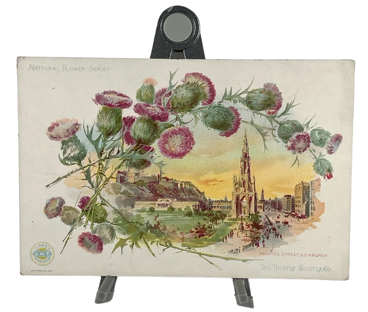 Antique Advertising Trade Card Clarks ONT Princess Street Edinburgh The Thistle
