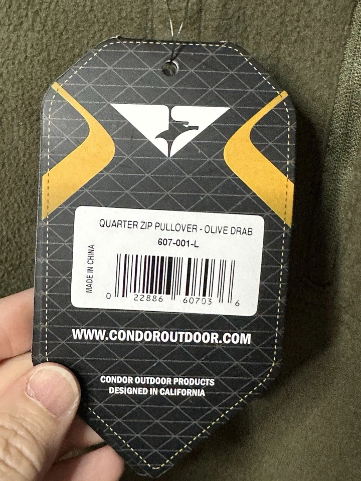 Condor 607 Tactical Pocketed Quarter Zip Fleece Pullover Fleece Jacket Sweater L - Image 4 of 4