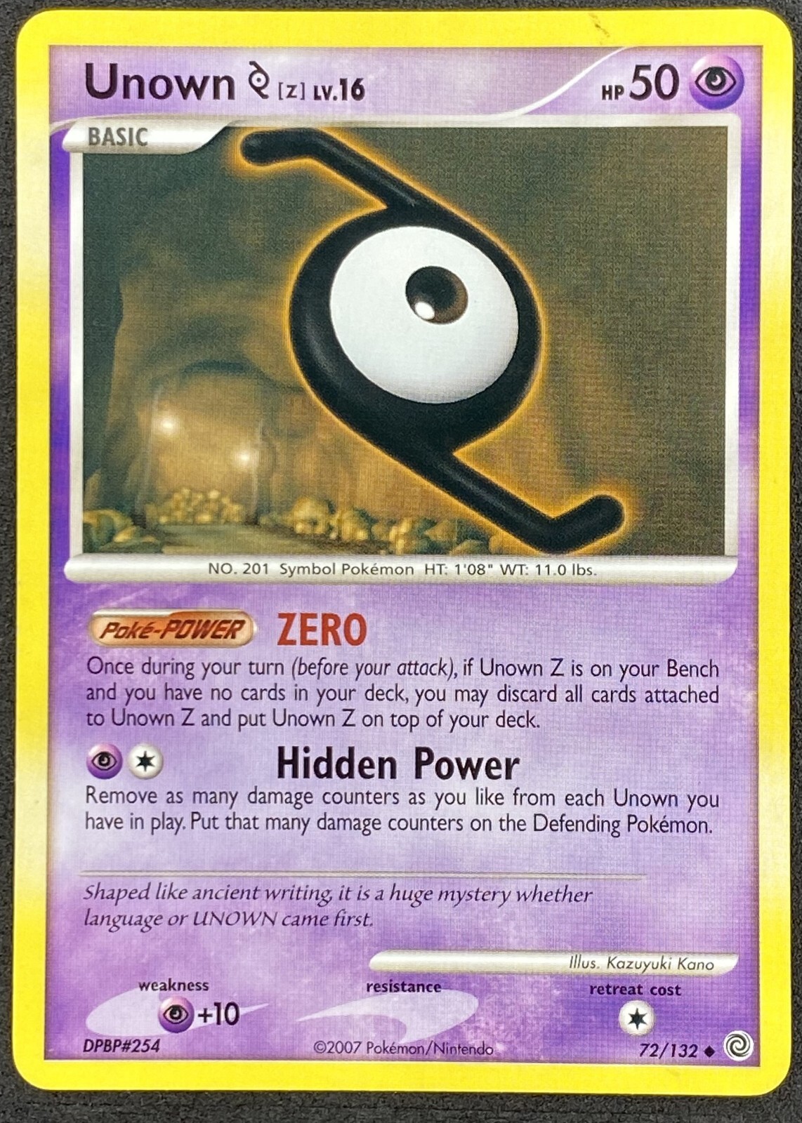 Pokémon Unown Z 72/132 SW Secret Wonders LP/NM