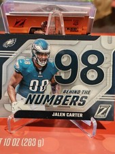 Eagles Jalen Carter 2023 Panani Zenith Football Behind The Numbers Insert...