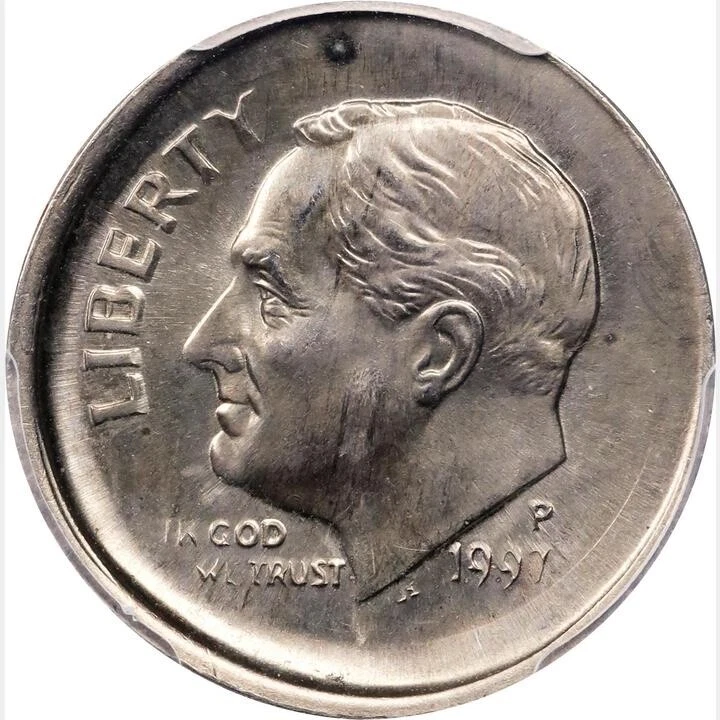 1997 Roosevelt Dime PCGS MS67 Broadstrike Minor Double-Struck Error Coin 10C - Image 2 of 4