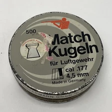 Airgun Pellets .177 cal 4.5mm German Match Kugeln (Opened & Used Tin)