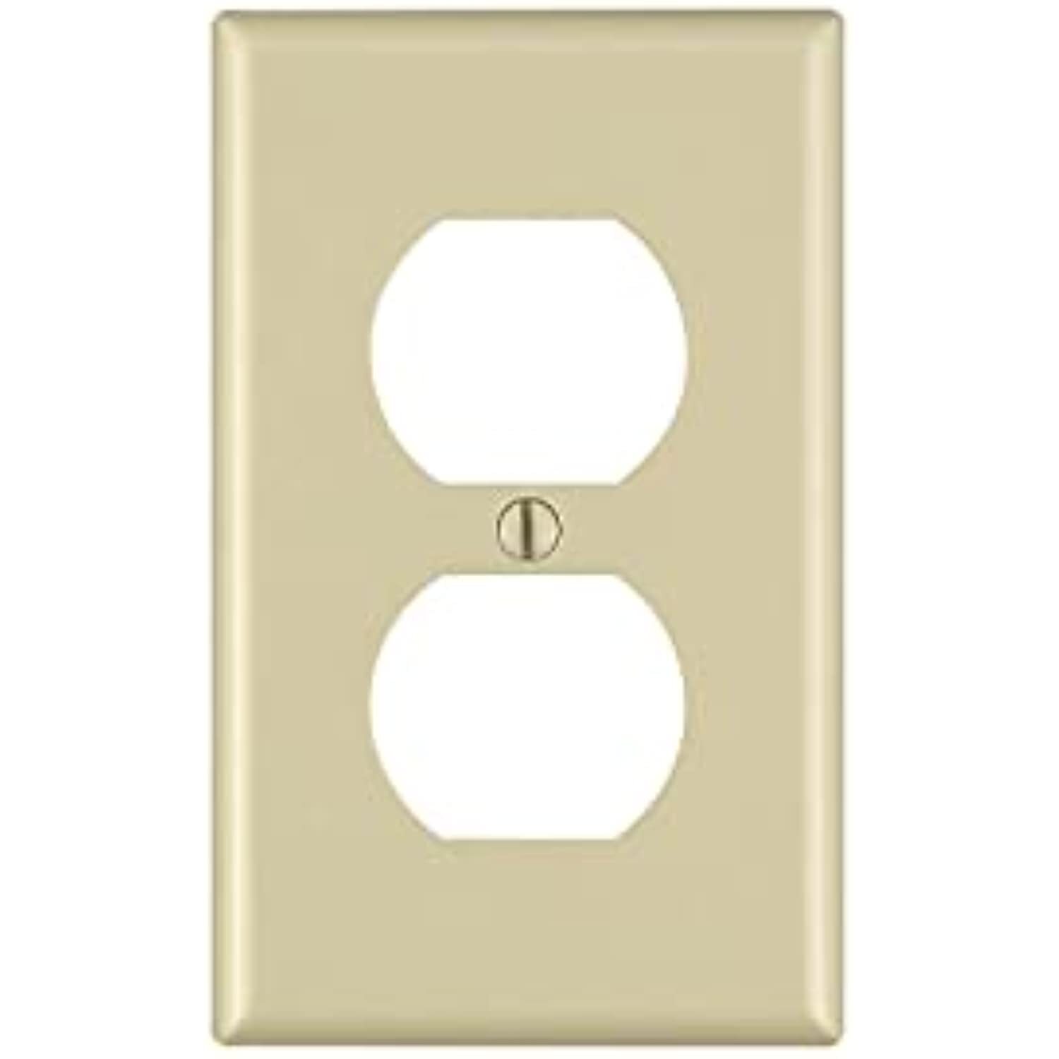 Leviton Ivory 1 gang Thermoset Plastic Duplex Outlet Wall Plate 10-Pack