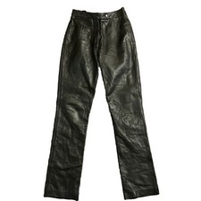 Wilsons Maxima Black Leather Pants Size 4 Straight Leg Lined EUC