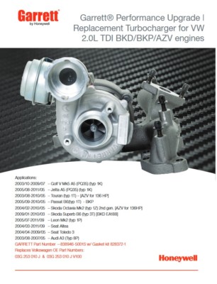 Genuine Garrett GTA1749MV Turbo Upgrade 2.0L TDI 140PS BKD BKP AZV 838946-5001S