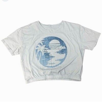 HOLLISTER crop T-shirt baby tee in baby blue elastic waist women’s size XS 