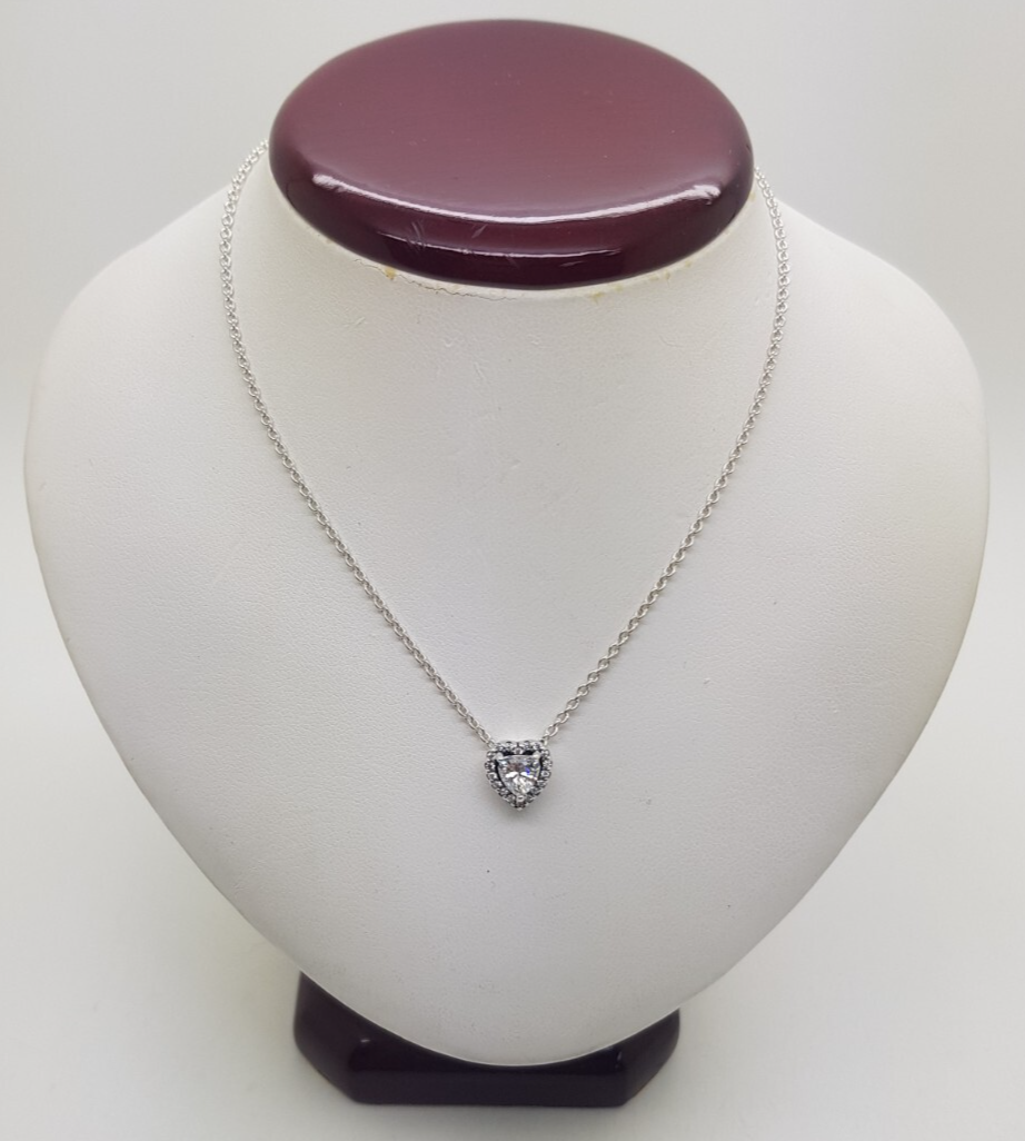 Pandora Elevated Heart Silver Necklace #398425C01 | eBay
