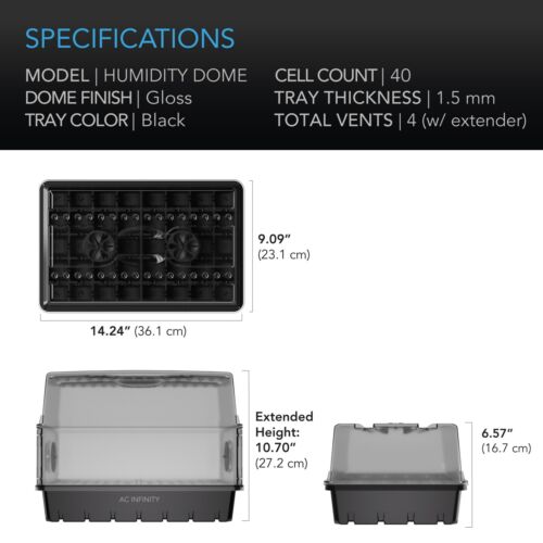 Heavy Duty Humidity Dome Germination Kit, Height Extension, 5x8 Tray - Picture 6 of 7