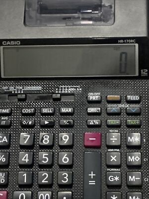 VINTAGE Casio Printing Calculator prints HR-170RC Calculator Black